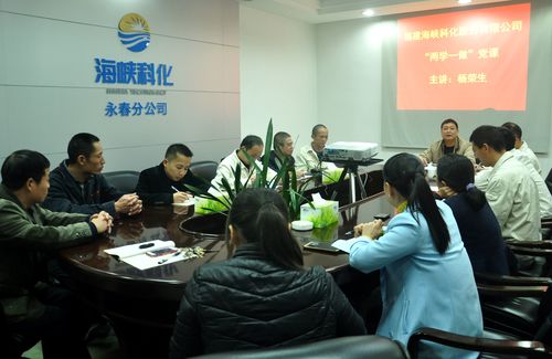 公司資深副經(jīng)理?xiàng)顦s生給永春分公司黨員上微型黨課。（陳宏金）[3].jpg